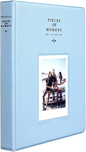 128 Pockets Album for Fujifilm Instax Mini 70 7s 8 8+ 9 11 25 50s 90, Polaroid Z2300, Polaroid PIC-300P Film(Blue)