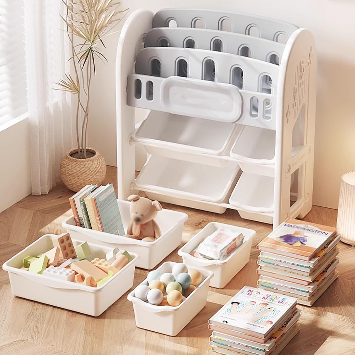 Amazon.com: GIZNXBA Corner Bookshelf with Storage Floor Standing