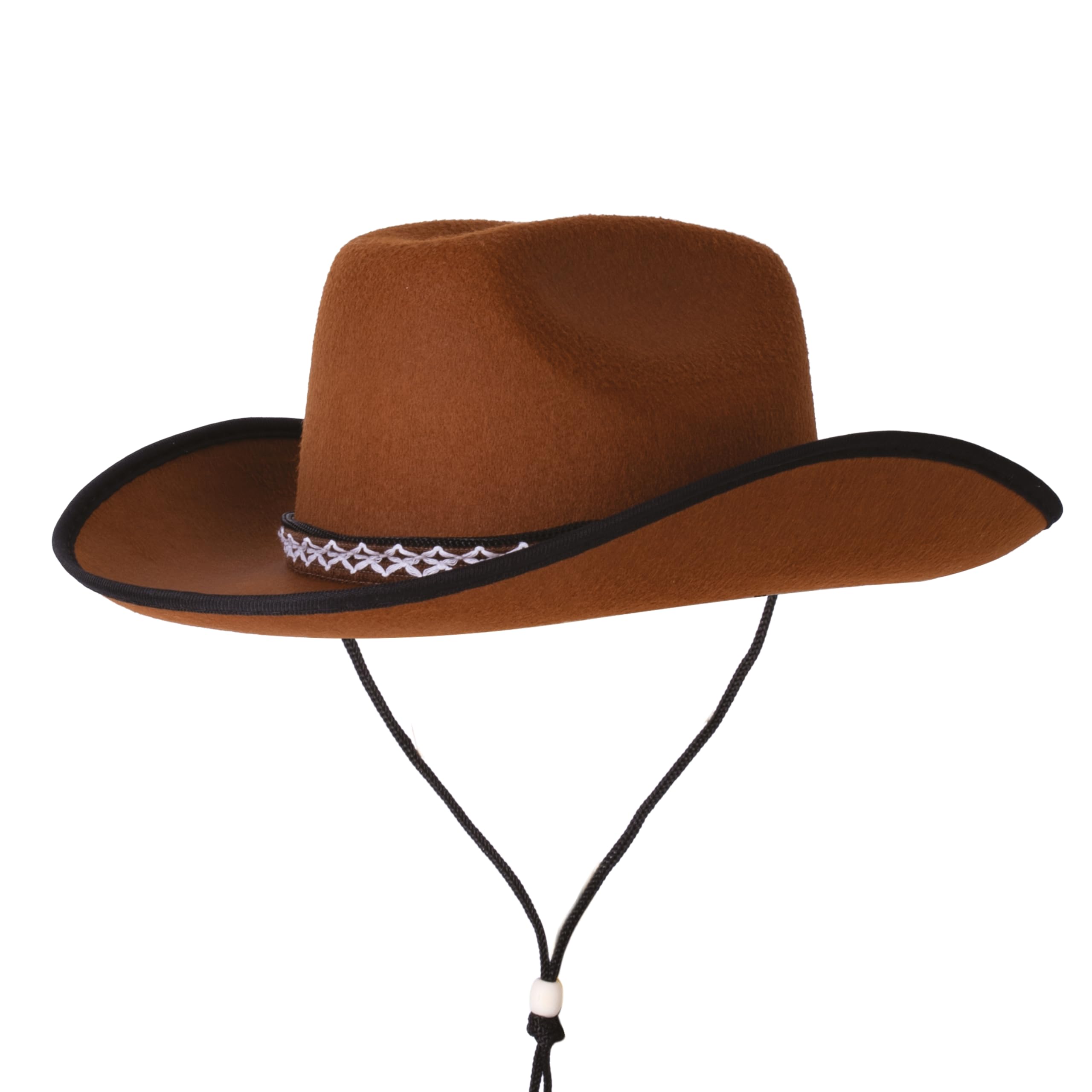 P'TIT CLOWN - 11235 - Chapeau Feutre Cowboy Enfant - Unisexe - Accessoire Déguisement Western - pour Costume Carnaval, Halloween, Cosplay, Anniversaire Fête Costumée, Spectacle - Marron