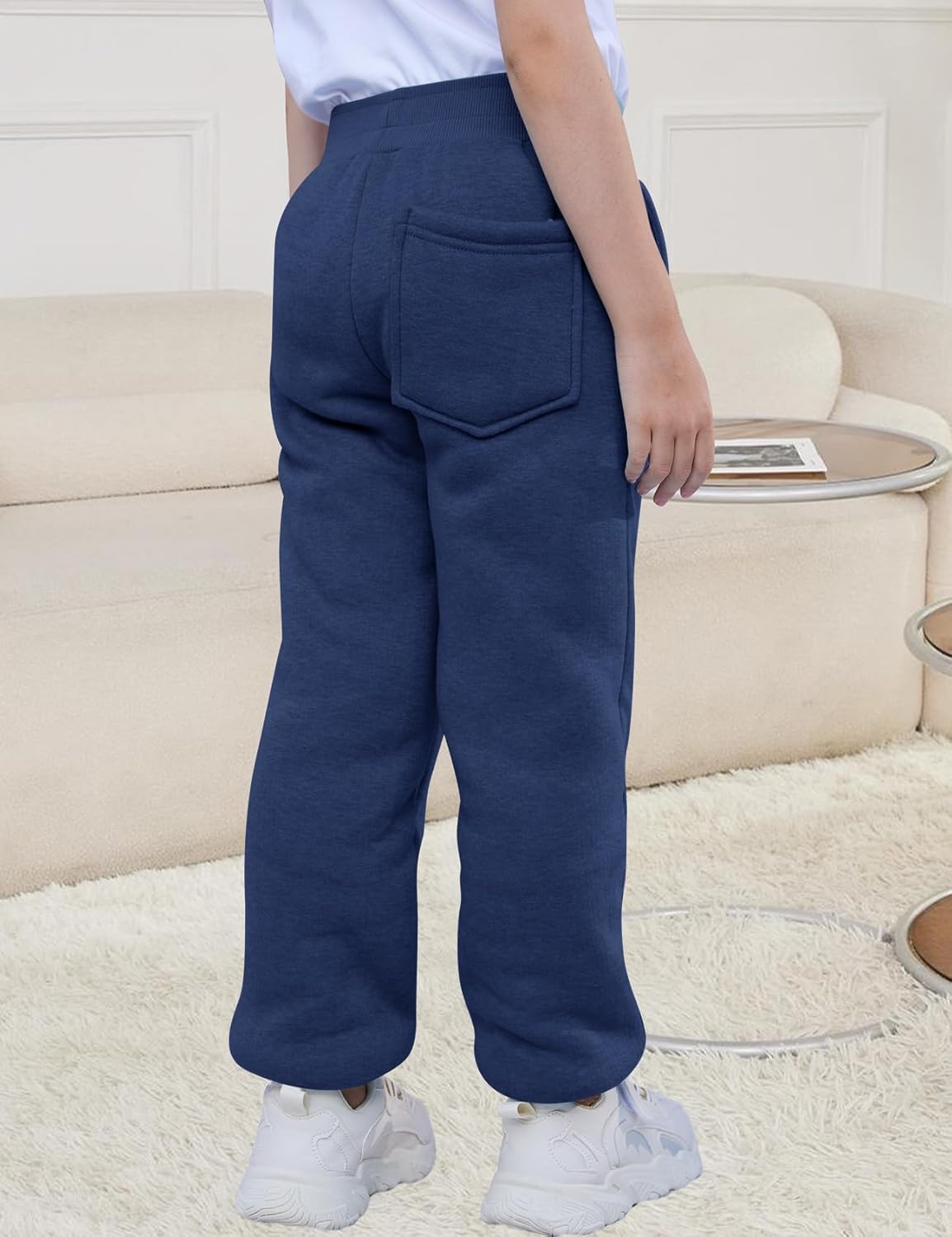 Girls Boys Fleece Sweatpants Sherpa Lined Joggers Pant Winter Warm Kids Athletic Pants Elastic Waist with Pockets - Image 3