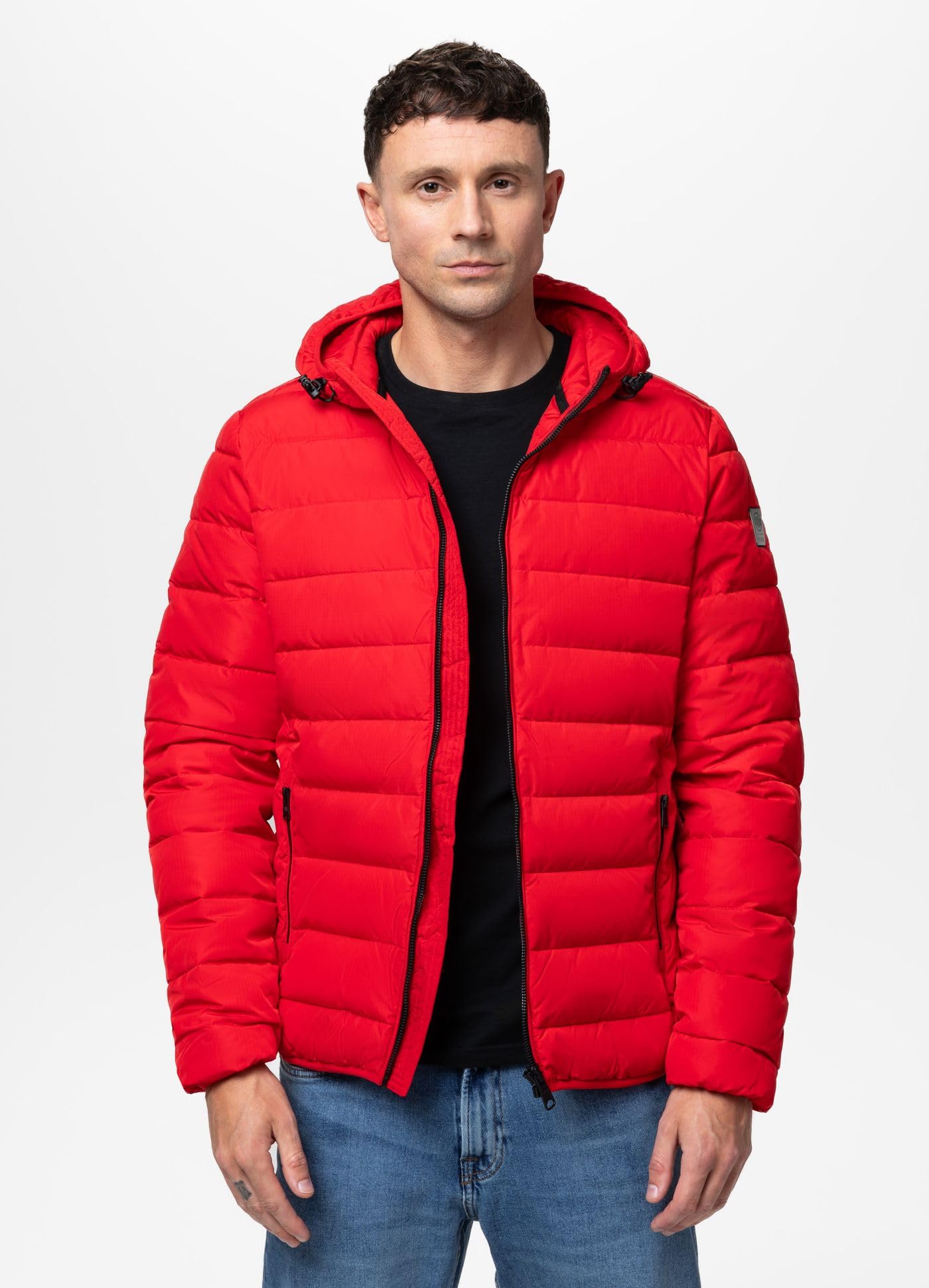 PITBULL - Chaqueta Hombre Invierno Seacoast III, Chaquetas Hombre con Capucha, Plumífero con Cierre de Cremallera, Chaqueta de Media Temporada, Bolsillos Laterales Confortables
