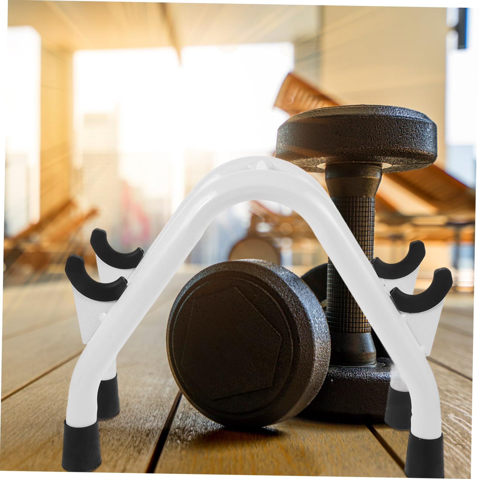 Abaodam Soporte para Mancuernas de Hierro Resistente y Ligero con Base Estable Antideslizante para Gimnasio Casa Soporte Vertical para Pesas y Accesorios de Entrenamiento