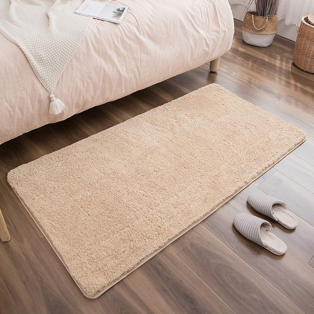 Stuoia Tappeto da Bagno in Microfibra, Shaggy Tappeto, Tappeto da Bagno in Microfibra, Tappetini Antiscivolo, Tappetino per Doccia Durevole, Beige, 80 * 200cm