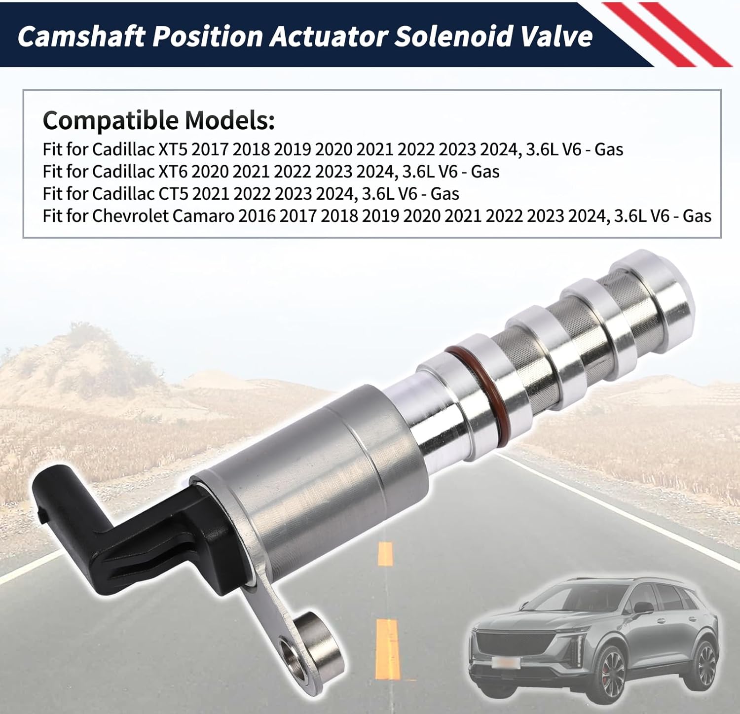 12687167 12732244 Camshaft Position Actuator Solenoid Valve Fit for Cadillac XT5 2017-2024 / XT6 2020-2024 / CT5 2021-2024 For Chevrolet Camaro 2016-2024