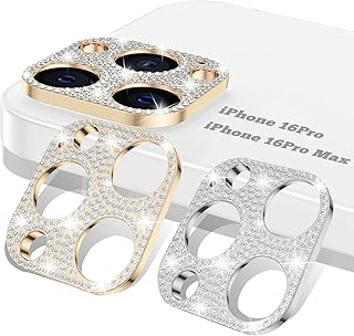 iPhone 16Pro /iPhone 16Pro max 対応 カメラフィルム カメラ保護カバー カメラカバー キラキラ アルミニウム合金 ラインストーン ダイヤモンド ファッション キズ防止 3Dデコレーション レンズカバー iPhone 16Pro /iPhone 16Pro max 対応 (シルバー+チタンゴールド)