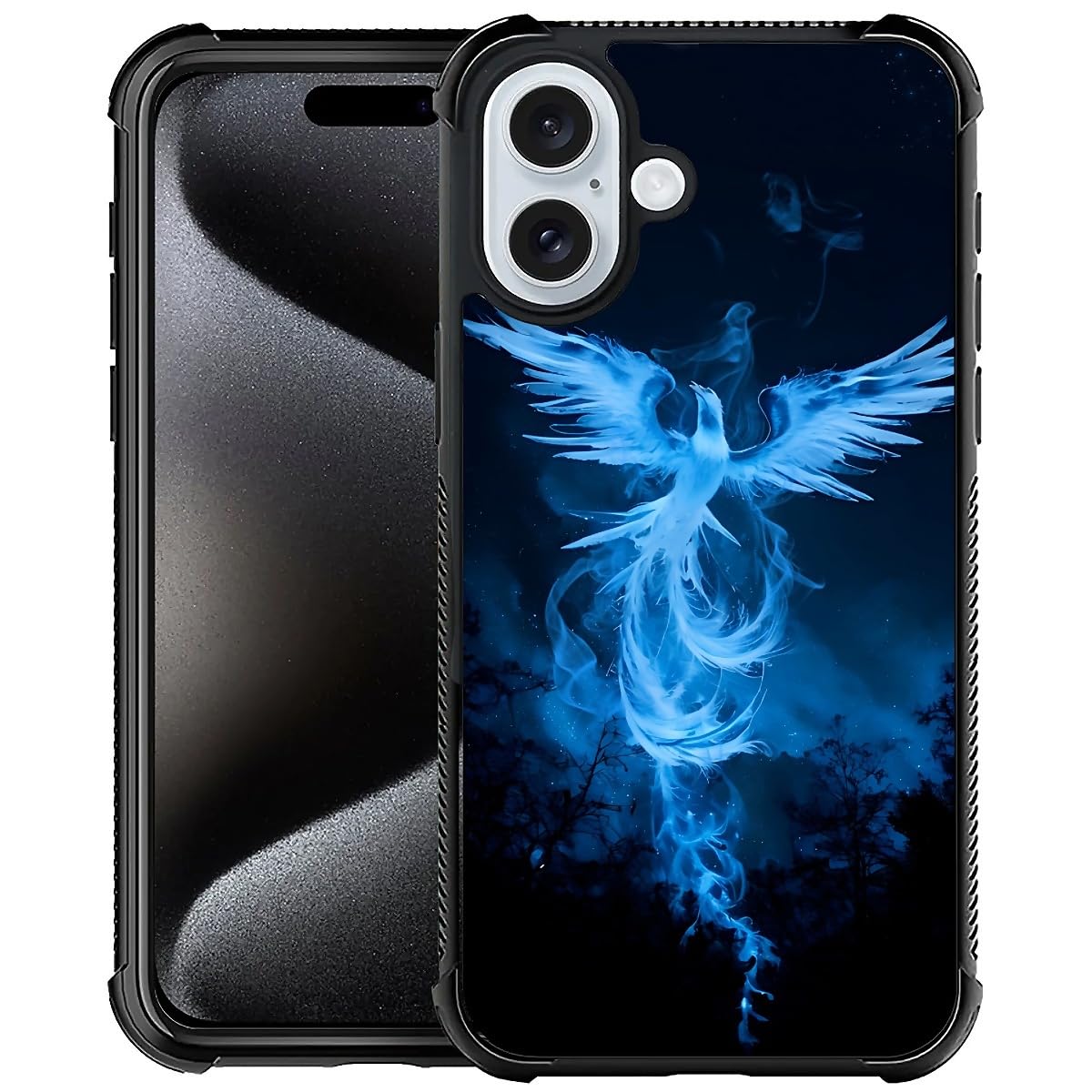 CARLOCA Compatible with iPhone 16 Case,Phoenix Cases for Girls Boys,Fashion Graphic Design Shockproof Anti-Scratch Drop Protection Case for iPhone 16