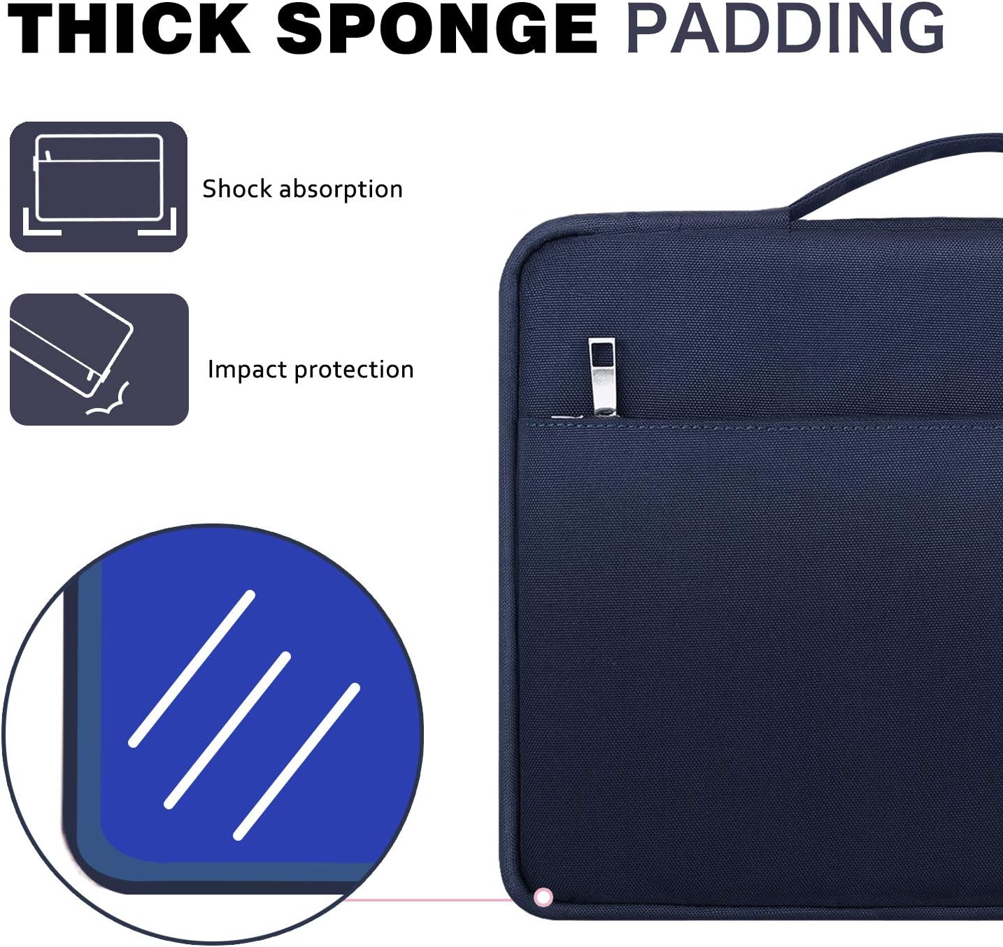 MoKo 7-8 Inch Fire Kids Tablet Sleeve, Zipper Handle Pouch Polyester Case Bag Fits Fire 7 Kids Edition 2019, Fire HD 8 Plus/Fire HD 8 2020, Fire 7 Kids Pro 2021, Fire HD 8 Kids Pro 2021 - Indigo
