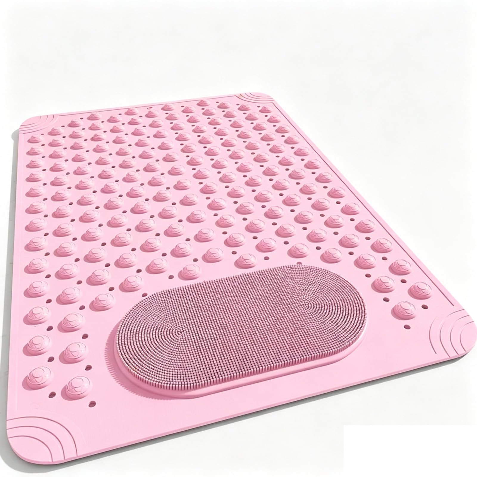 Antideslizante para Ducha material TPE ecológico Alfombra Bañera 36.5x69/50x80/59x89cm potente ventosa con Drenaje Enrollable Secado Cuenta con una zona cepillado cerdas suaves suelos encharcados
