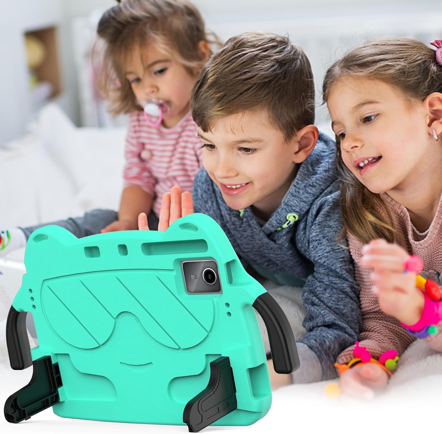 for Lenovo Tab M11 (TB-330FU/330XU) 11" Kids Case,Lightweight EVA+PC Kid Friendly Shockproof Stand Protective Case, with Handle + Shoulder Strap,Green