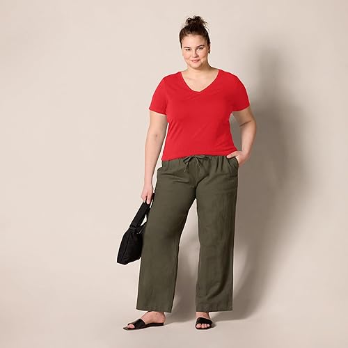 Vista 375 de Yaxa Essentials Women's Regular-Fit Short-Sleeve Crewneck T-Shirt