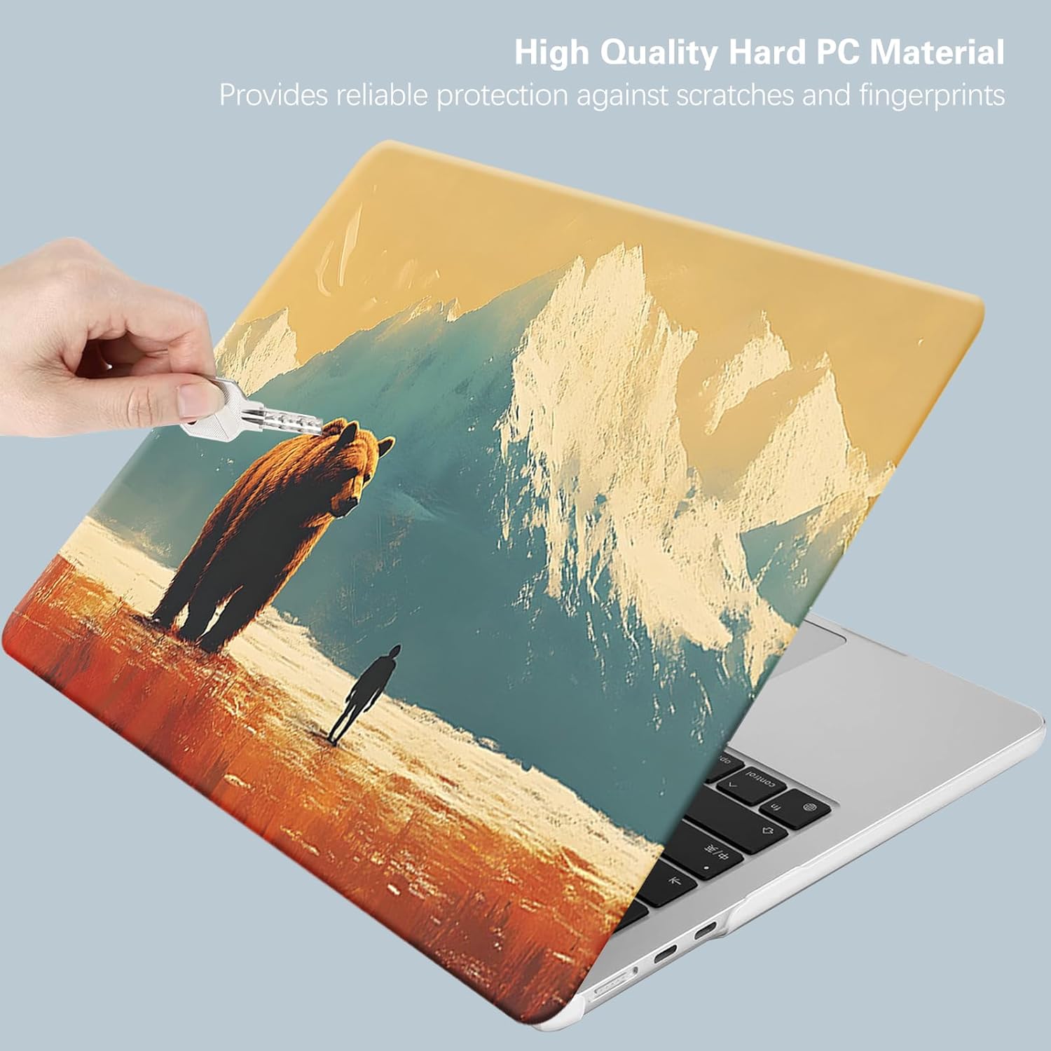 KEROM Compatible for MacBook Pro 13 Inch Case 2025 2024 2023 2022-2016 M2 M1 A2338 A2289 A2251 A2159 A1989 A1706 A1708, Cute Aesthetic Protective Plastic Hard Shell & Keyboard Cover, Bear