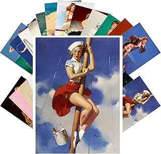 PIXILUV Vintage Postcards (24 pcs 4"x6" each) Active Life of Pinup Girls Vintage Notecards Classic Retro Greeting Card Reprint