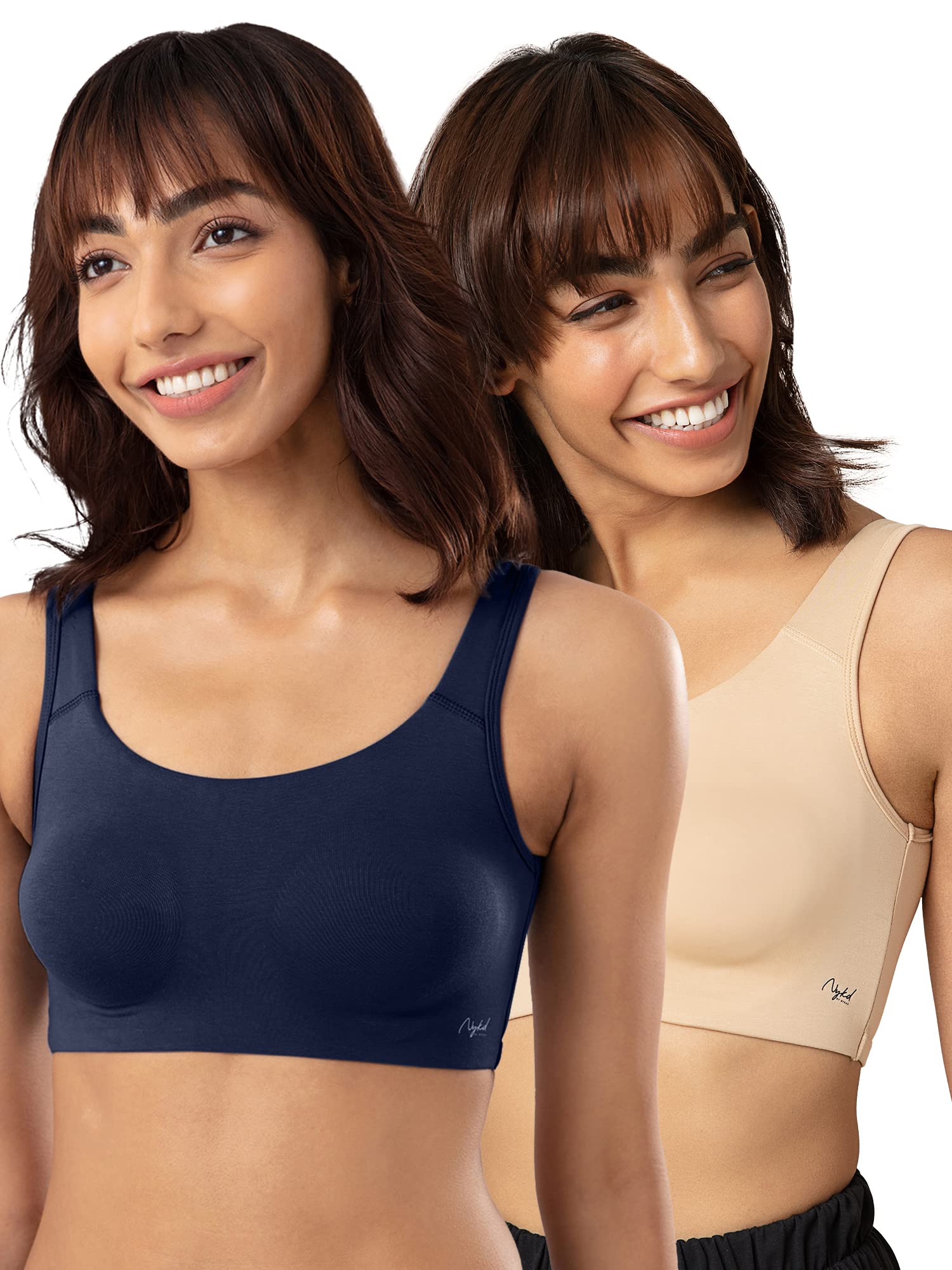 NYKDEveryday Wireless & Non Padded Support Shaper Sports Bra for Women | Soft Cup & Full Coverage Easy Peasy Slip Bra - NYB113