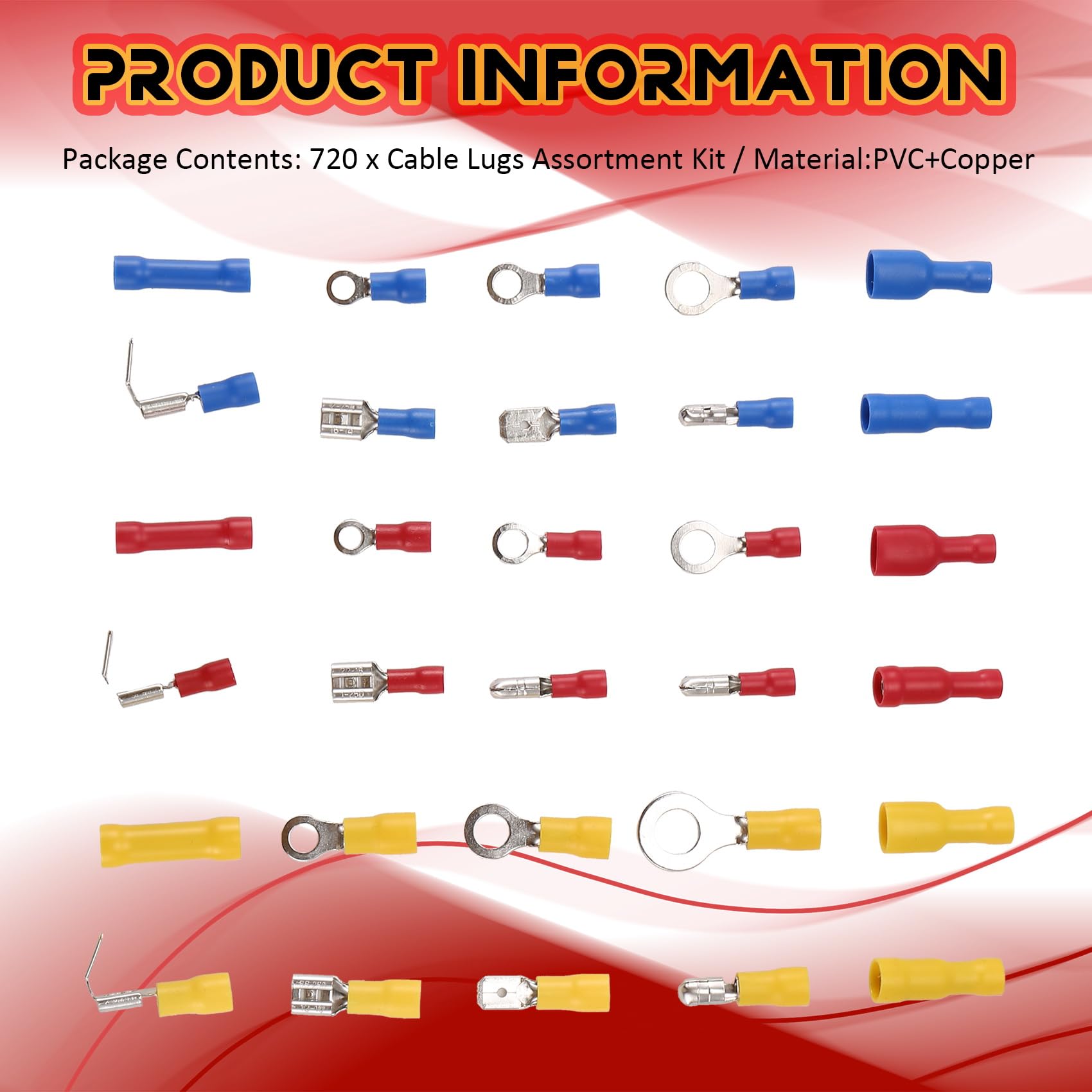 Lot 50x Cosse électrique Plate 6,3mm Bleue Femelle Connecteur 1,5 à 2,5 Mm - Bricolage