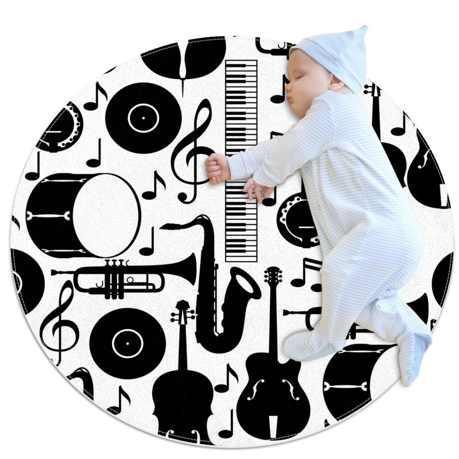 Tapis de jeu pour enfants rond protège-sol cuisine et salon facile à laver