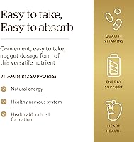 Vista 4 de Solgar Vitamin B12 1000 mcg, 100 Nuggets - Energy Production, Red Blood Cells - Healthy Nervous System - Promotes Cardiovascular Health - Vitamin B