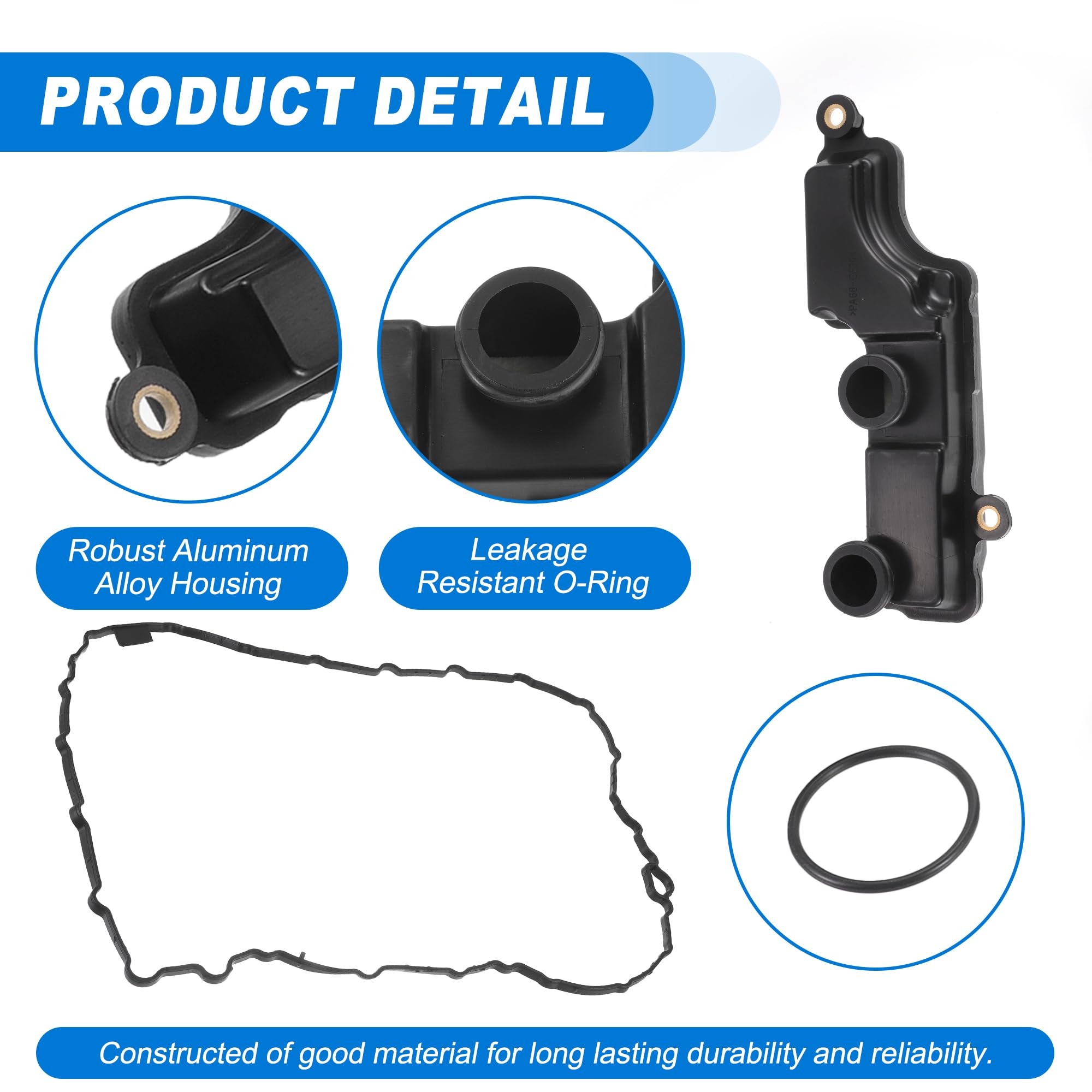 QUARKZMAN Filtro per Trasmissione Automatica Kit Guarnizione Coppa Olio Filtro Raffreddatore Olio CVT Adatto per Audi A4 17-20 con Guarnizione Filtro Raffreddatore Olio No.0CK325421A - 4pz