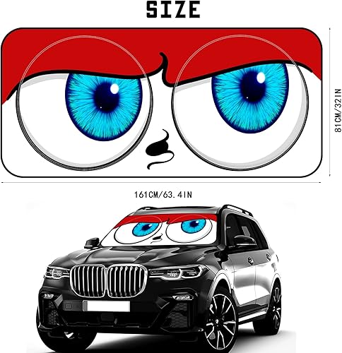 Miniatura 7 de xbrtaia Parasol para parabrisas de SUV camioneta o camioneta 634 x 318 pulgadas color rojo para parabrisas delantero protector de visera de sol