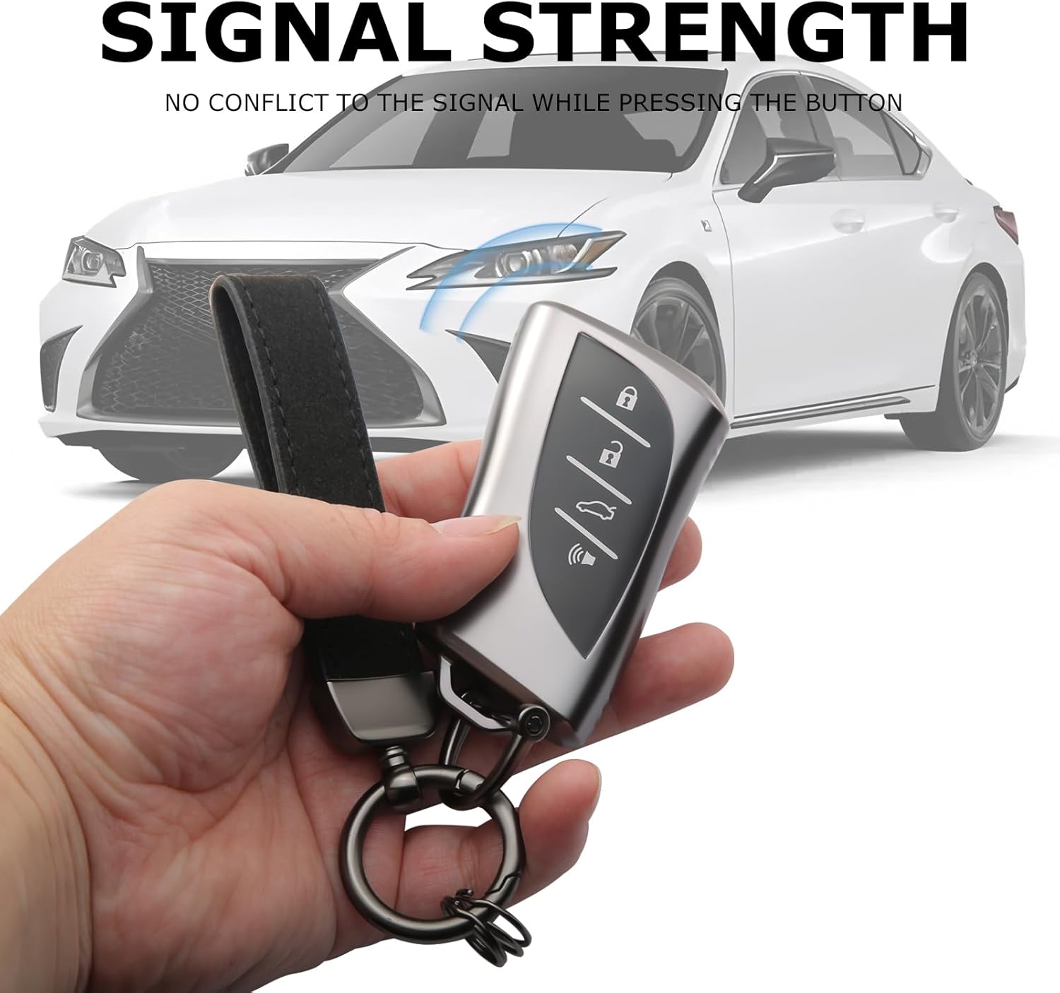 Keychain for Lexus Key Fob Cover TPU Smart Key Case Protector Fit for 2018-2025 ES250 ES350 UX200 NX300h RX350 RX450h GX460 TX550 LX600 LS500 LC500h Accessories - Image 6