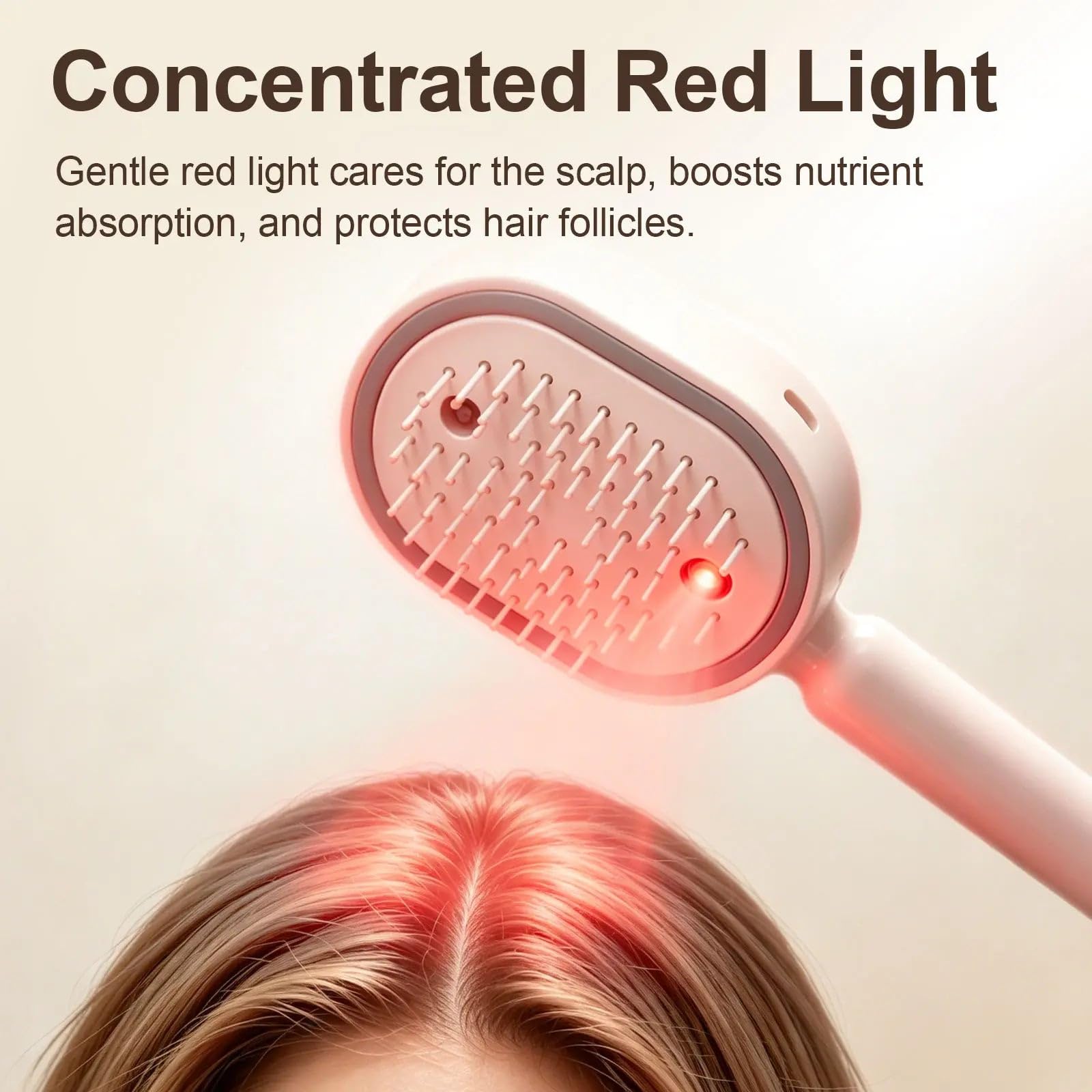 Brosse à cheveux électrique massante avec coussin d'air et brumisateur, 2 en 1, démêlante et brumisatrice avec poils rétractables, utilisable sur cheveux secs ou mouillés (White,1)