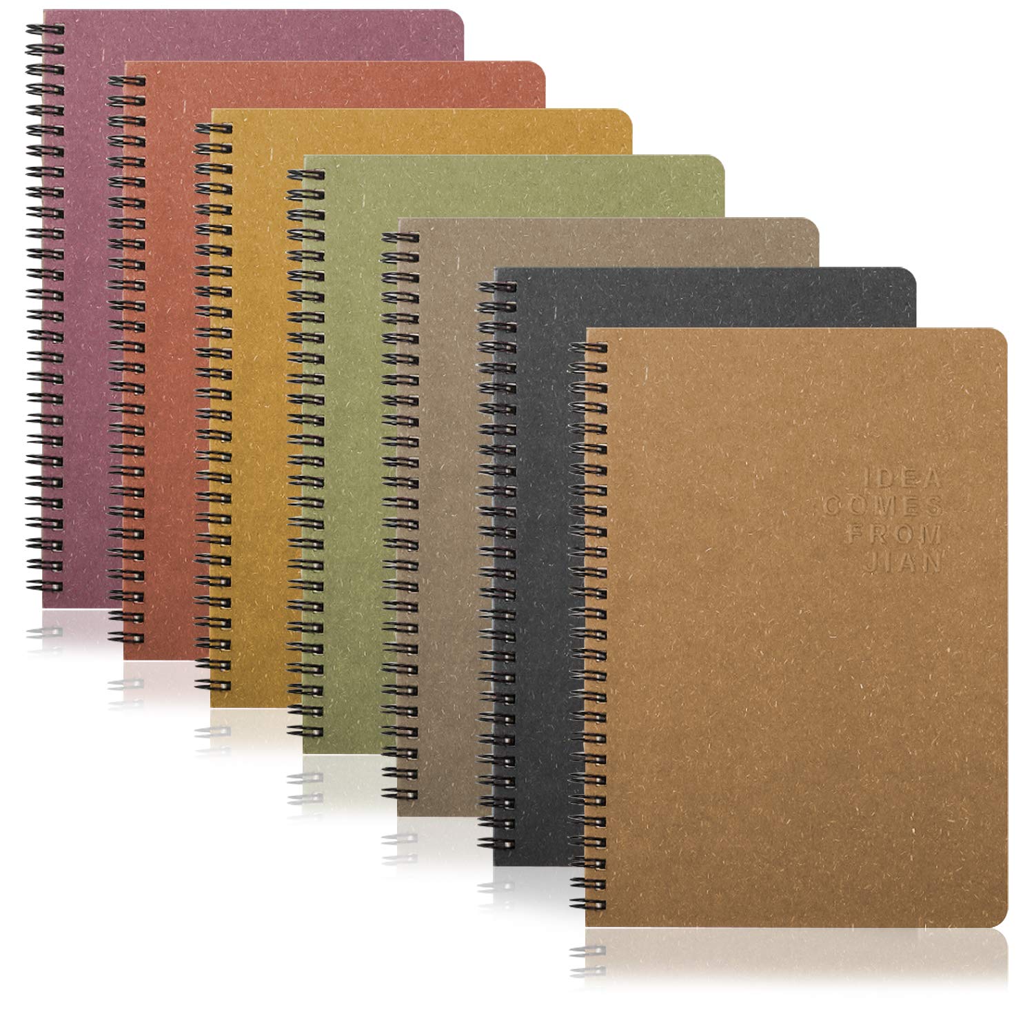 Cuaderno en espiral, paquete de 8 cuadernos pequeños encuadernados en espiral, cuaderno de estudio, cuadernos universitarios, cuadernos de asignaturas, cuadernos planificadores (8.5 x 5.5 pulgadas)