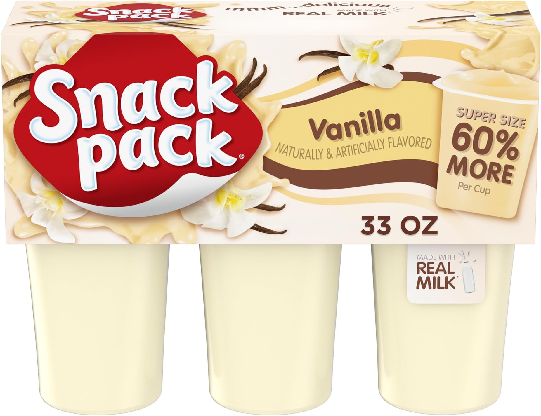 Super Size Vanilla Flavored Pudding Cups, 5.5 oz., 6-Count