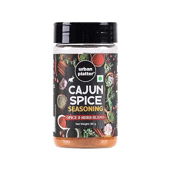 Urban Platter Cajun Spice Seasoning - 2.82 Oz 80g | Bold & Smoky Spice Blend for Grilling, Roasting, Marinades & Fries | All-Natural, Flavorful Herb Mix | Vegan & Gluten-Free