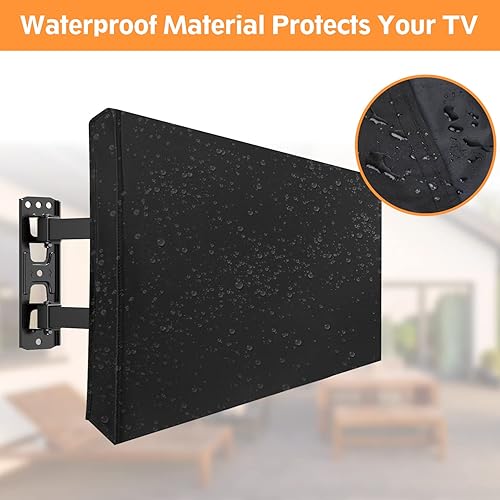 Miniatura 4 de ELIVED Funda de TV para exteriores de 41 a 43 pulgadas, resistente a la intemperie, tela gruesa 600D para televisores exteriores con bolsillo de