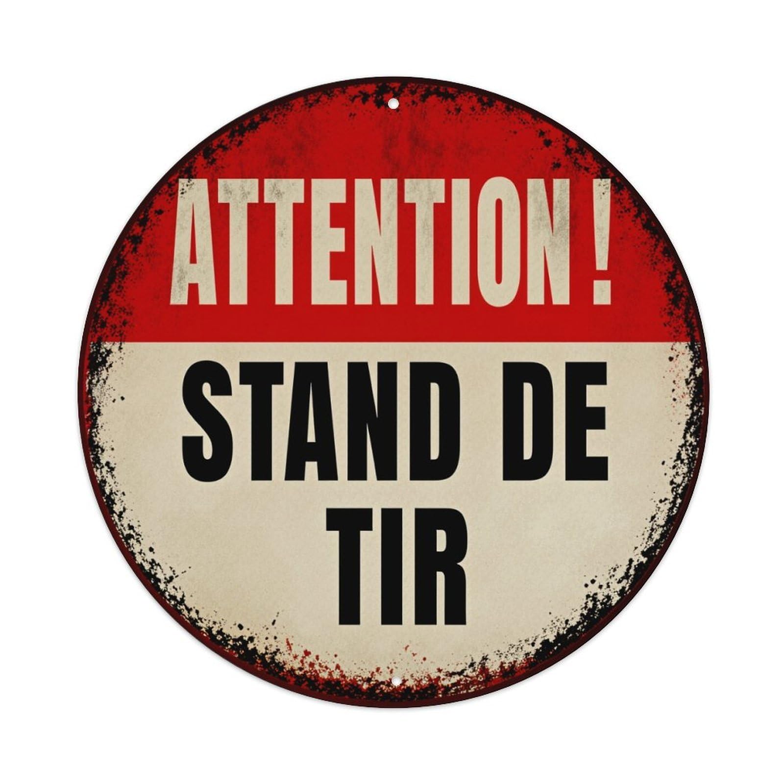 Attention Shooting Stand Metal Tin Sign Vintage Garden Bedroom Cafe Bar Man Cave Home Wall Decor Metal Poster 8x8 inches