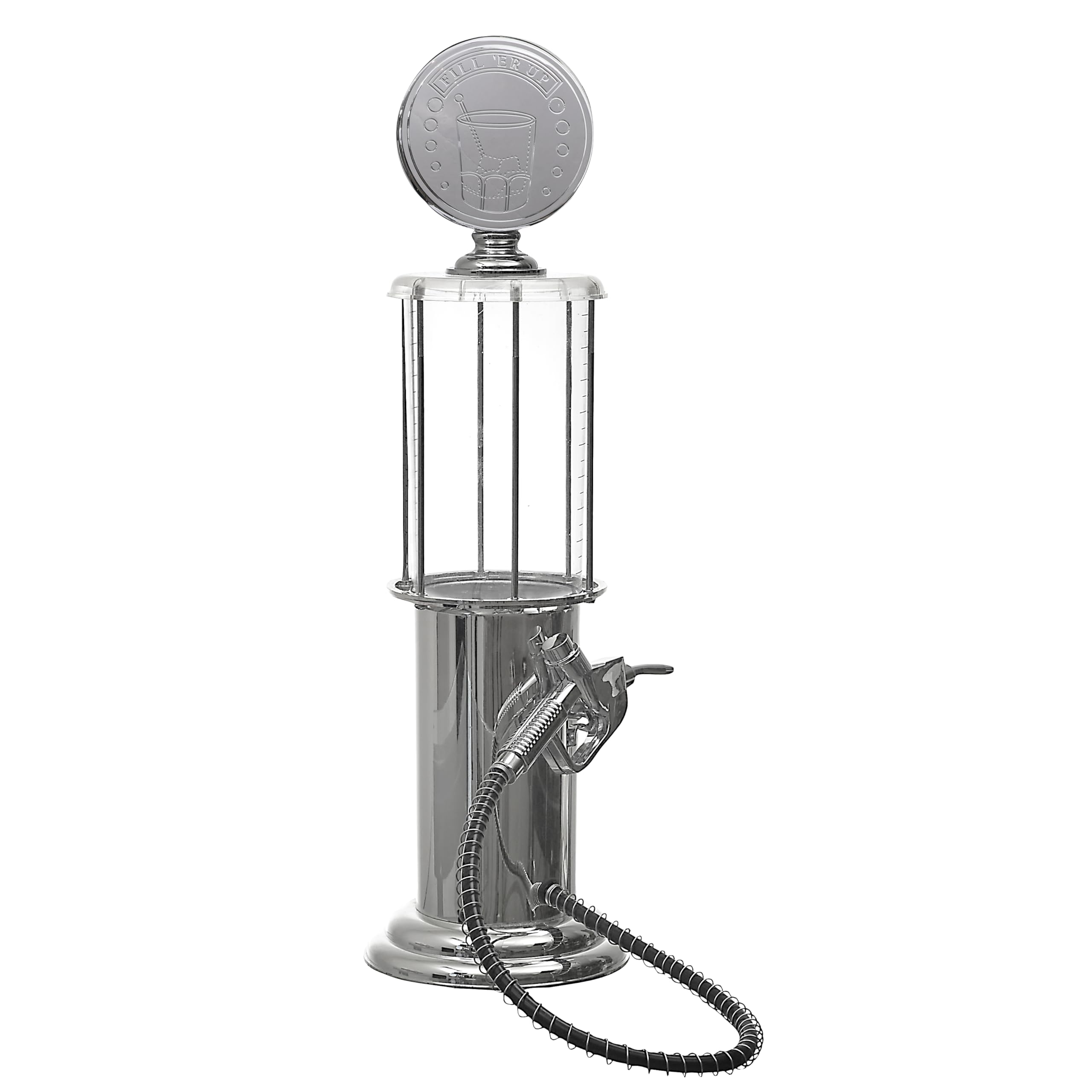 MISTER GADGet - KV7333 Distributeur de Boisson Vintage - Pompe À Essence 90cl - Conçu Pour Cocktails, Bières et Jus - Art de La Table - Inox - Idée Cadeau