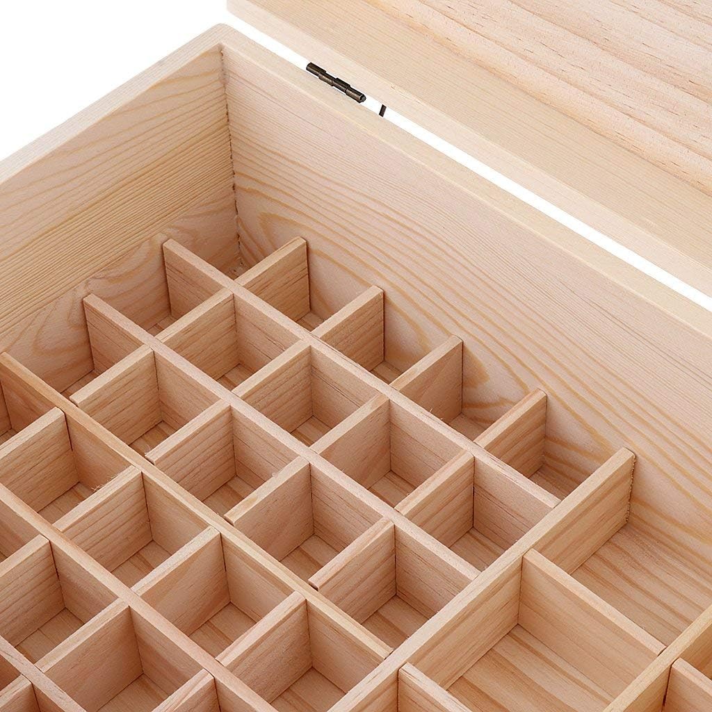 38 Slots Natural Wood Essential Oil Box Aromatherapy Storage Case Wooden Box