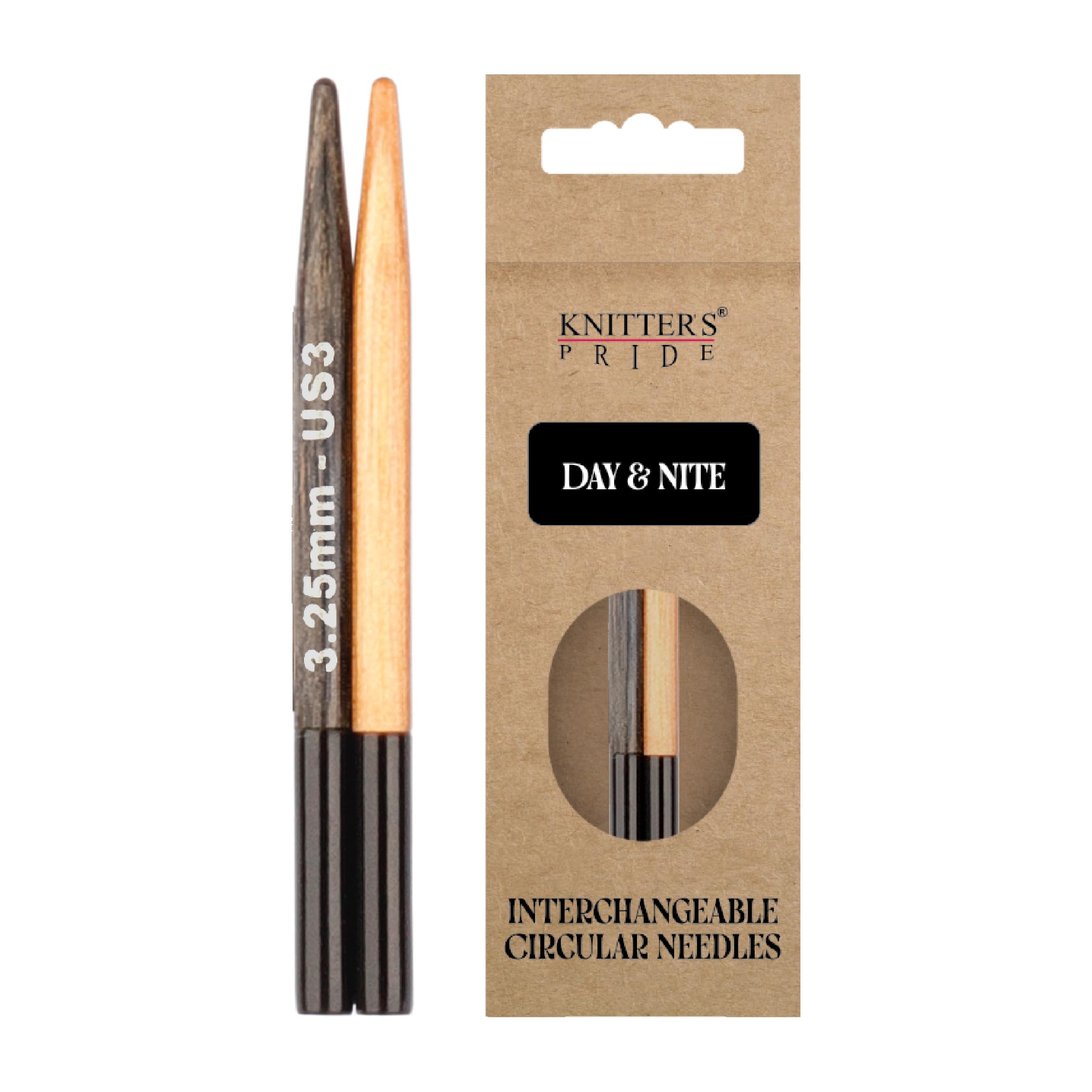 Knitter's Pride Natural/Black Day & Nite Mini Interchangeable Knitting Tip 3.25 Mm 5 Cm - 1 Piece