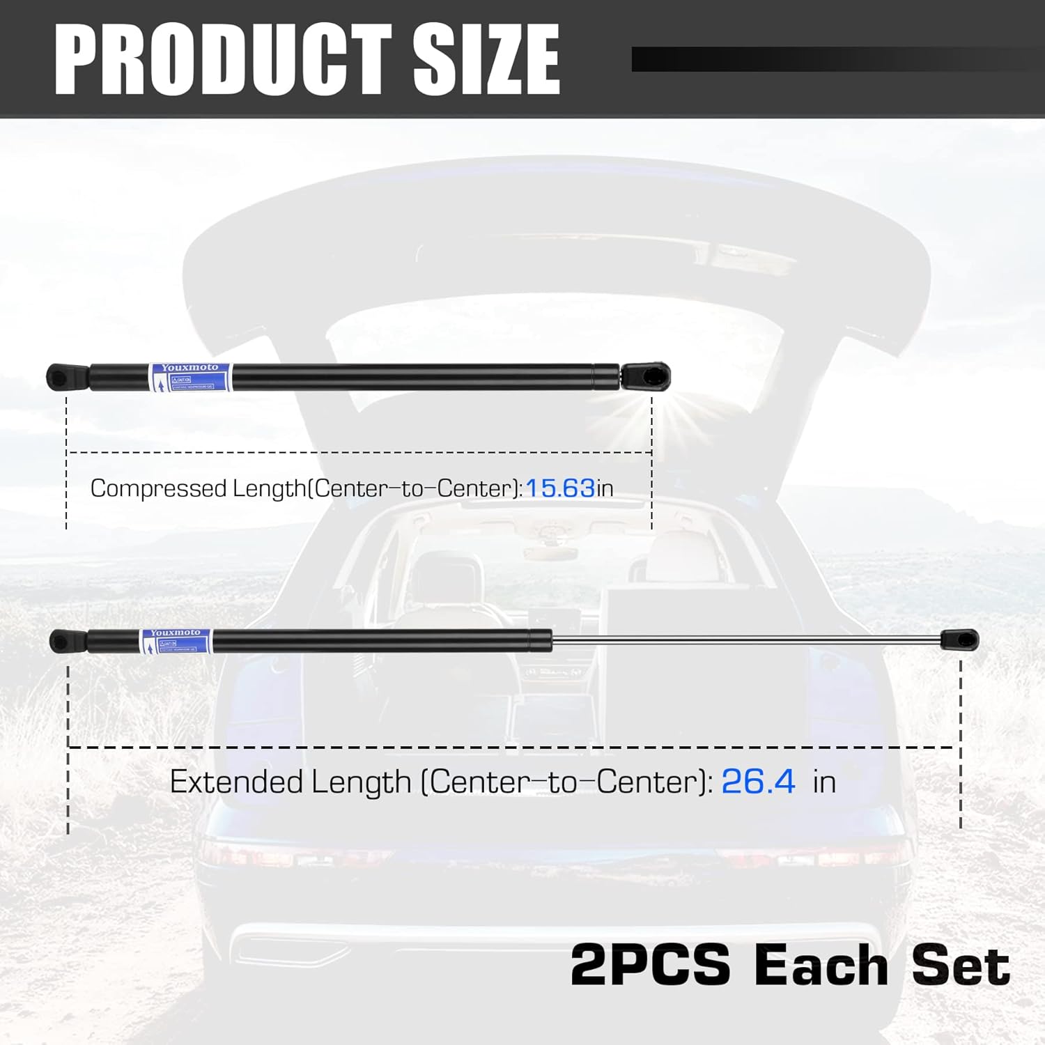 Front Hood Struts Lift Support Fit for Toyota Avalon 2013-2016, for Camry 2012-2016 Gas Springs Shocks, Replacement 6757, Set of 2