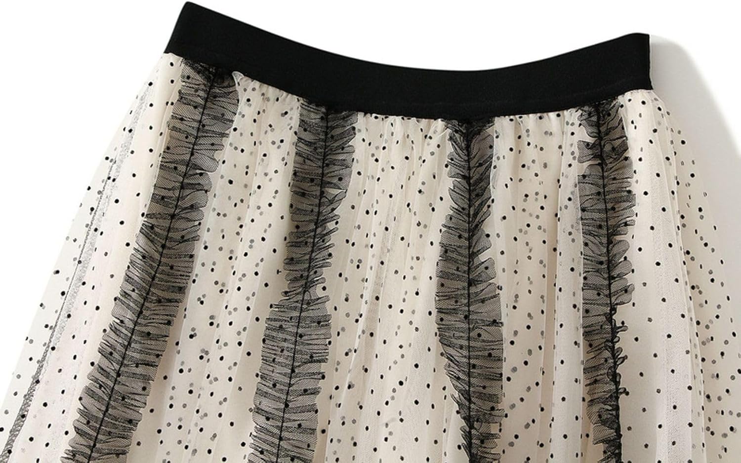 Tulle Skirts for Women Polka Dot Tutu Skirt Patchwork Mesh Midi Fairy Skirts Wedding Prom Party Tulle Skirt 2025