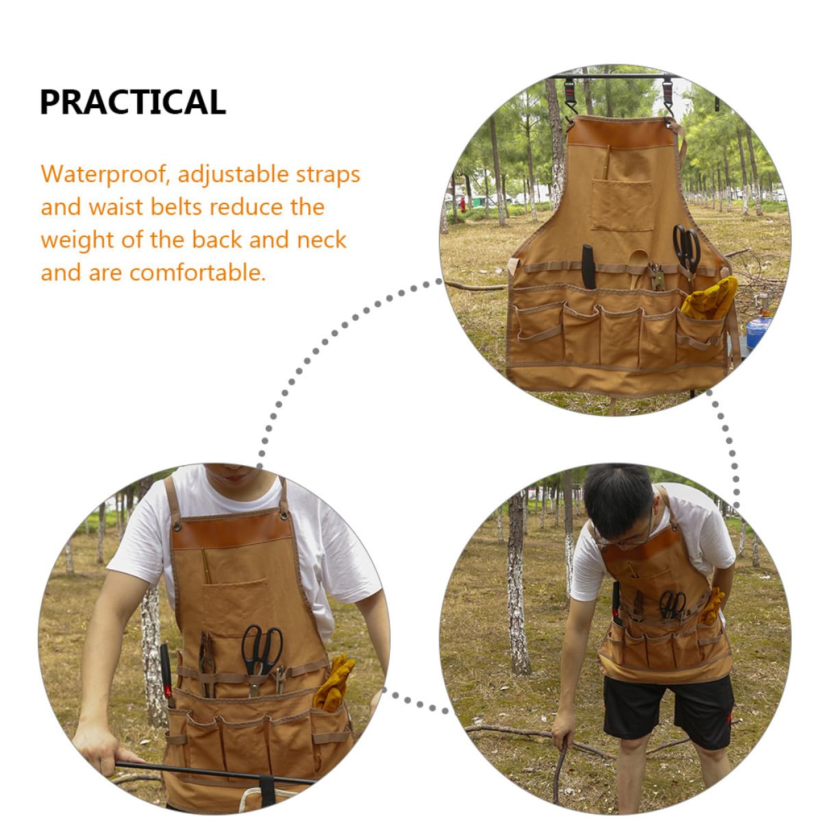 Grembiule Bbq Uomo in Tela con Cinturini Regolabili e Tasche Multiple Grembiule Lavoro per Cucina Camping e Giardinaggio