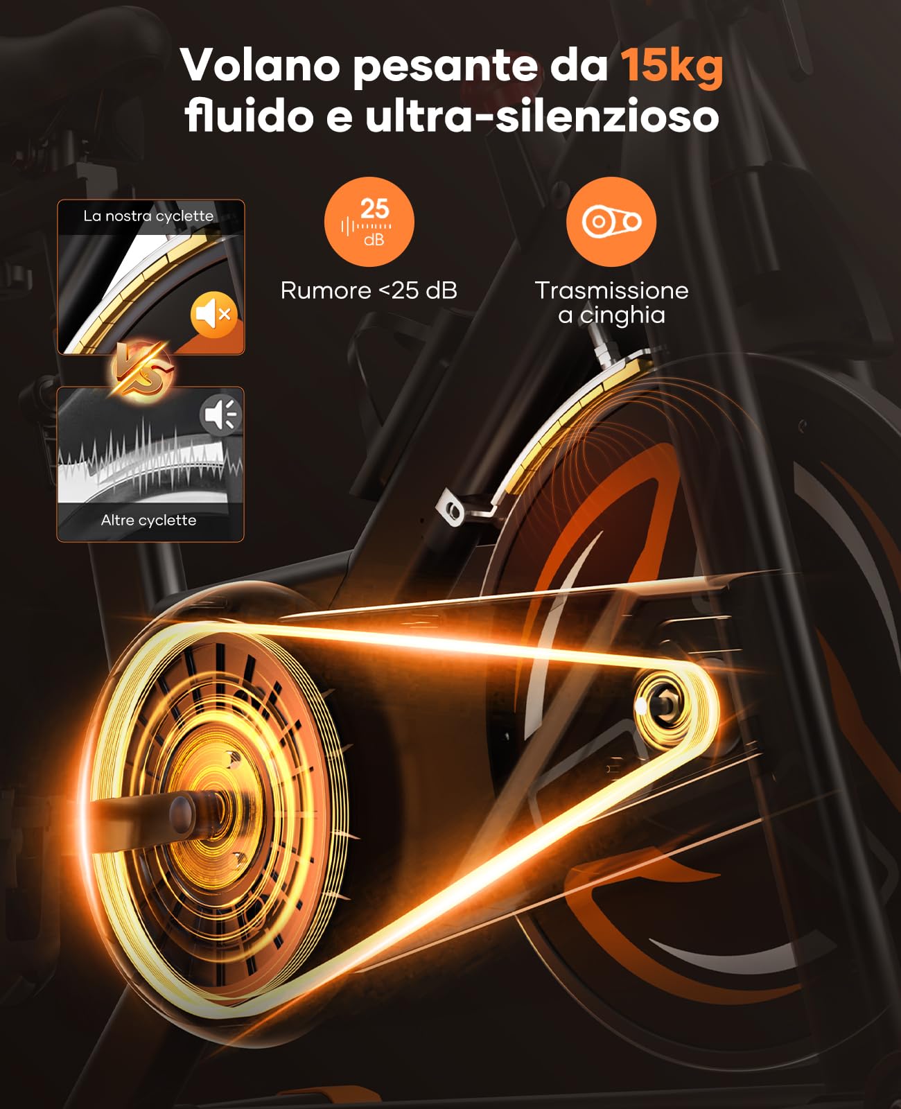 2026 Toputure Cyclette da Casa con App, Cyclette per Casa con Resistenza Magnetica 0-100%, Volano da 15 kg, Schermo LCD e Sensore di Frequenza Cardiaca, Supporta fino a 160 kg
