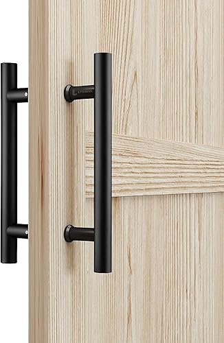 Tirador redondo de acero inoxidable de 12 pulgadas, manija de empuje de doble cara, manija de puerta de granero deslizante francesa, manijas de