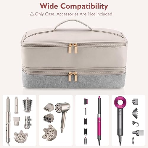 Miniatura 2 de Bolsa de viaje de doble capa para herramientas para el cabello, funda de viaje compatible con estilo Shark Flex, funda de transporte para sistema de