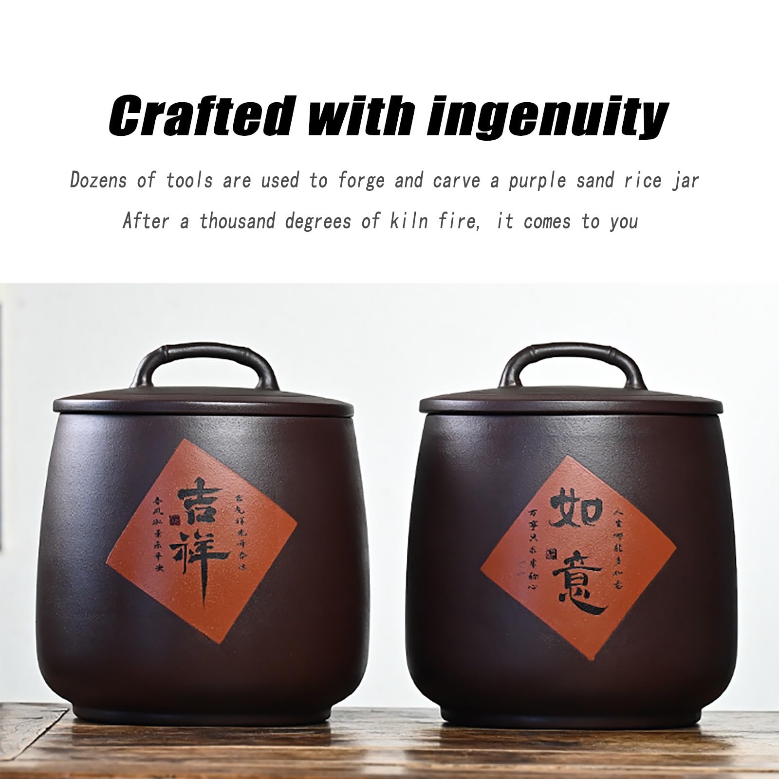 Reisaufbewahrungsbehälter aus Keramik, Reiseimer im chinesischen Design, großer smittelaufbewahrungsbox (7,5 kg), Lebensmittelspender, Getreidevorratsbehälter, Massenlebensmittelaufbewahrung