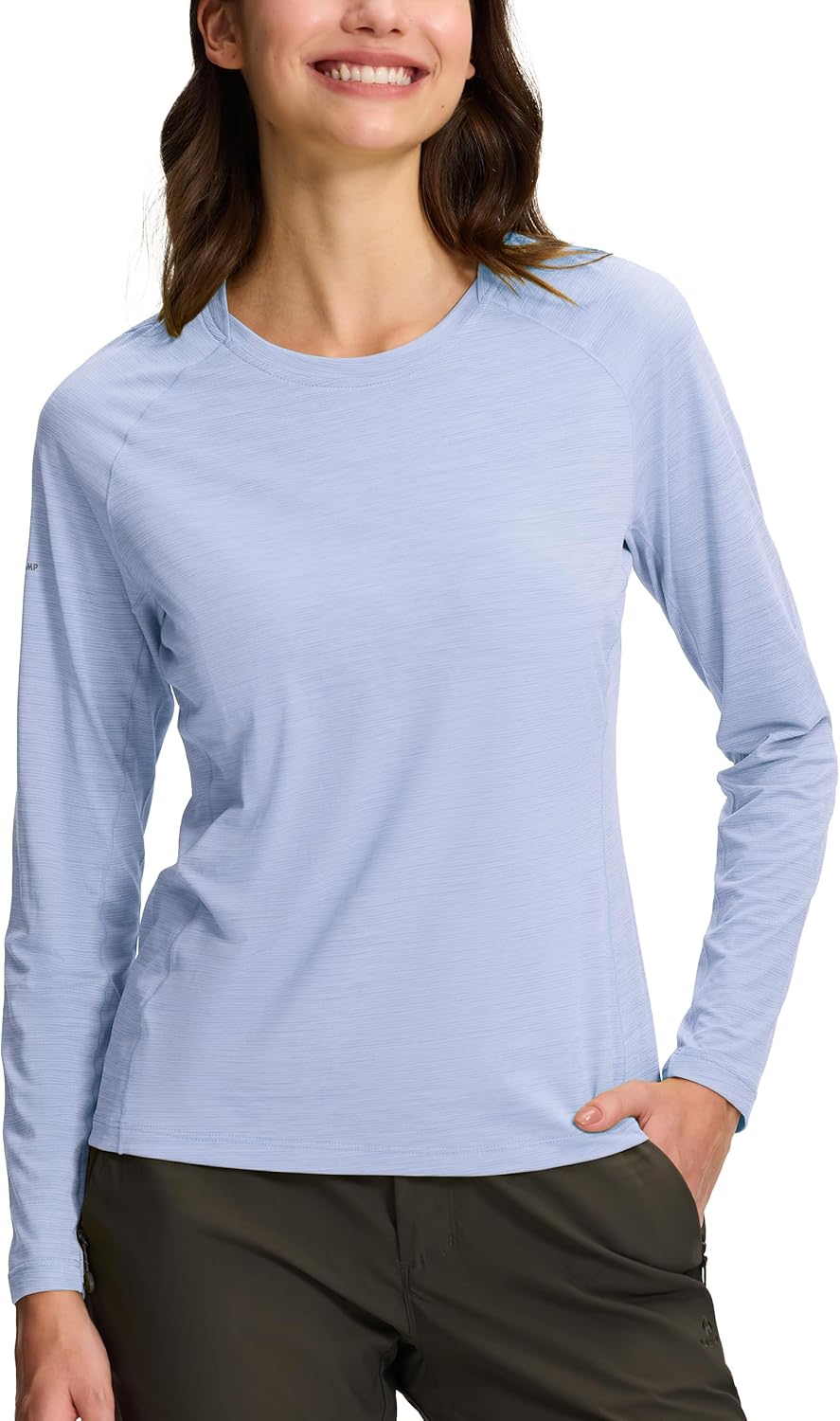 Pioneer Camp Women's Quick Dry Workout Shirt Long Sleeve Lightweight Boat Neck Athletic Base Layer Moisture Wicking