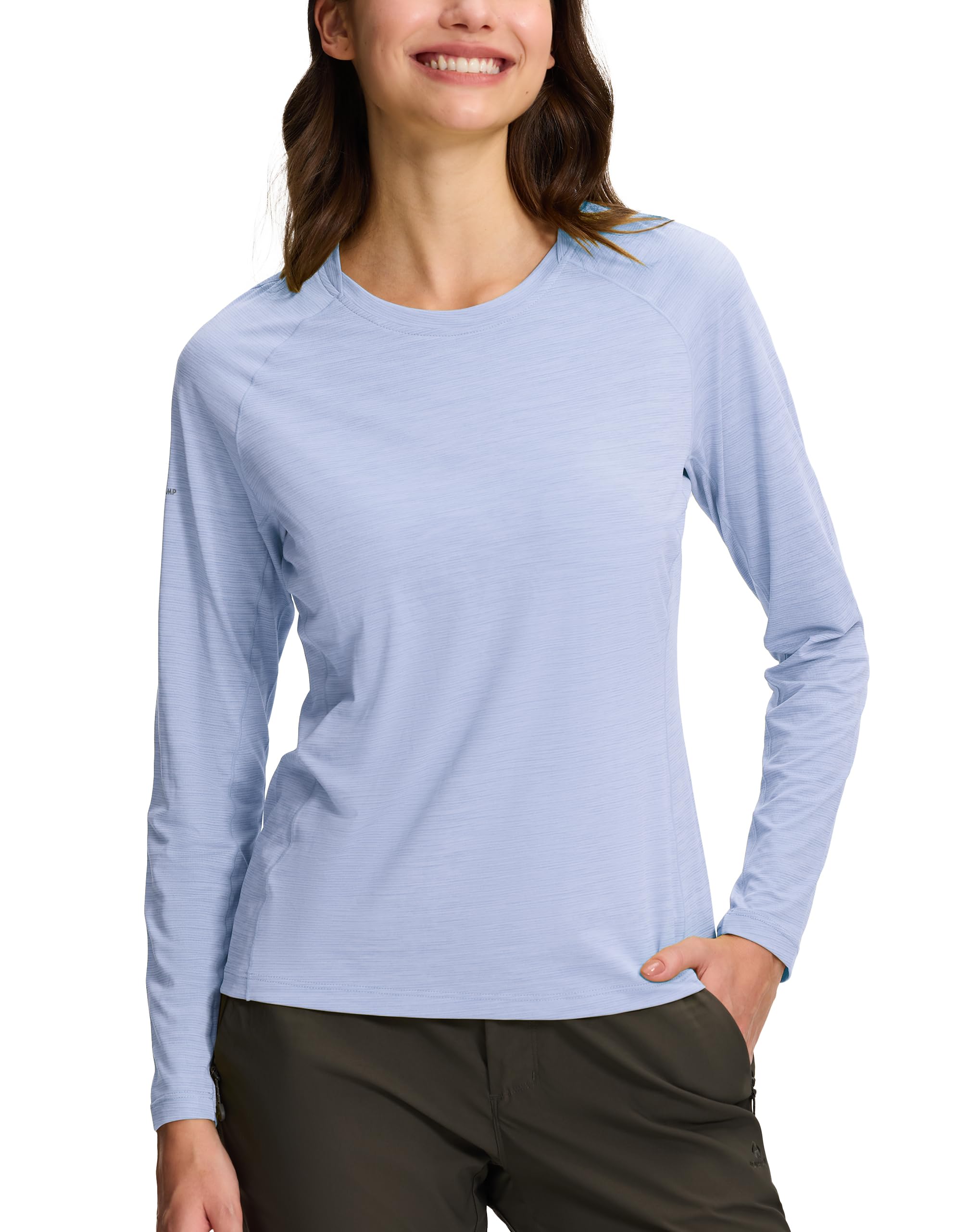 Pioneer Camp Maglia da allenamento leggera a maniche lunghe da donna, ad asciugatura rapida, da corsa, atletica, strato di base traspirante