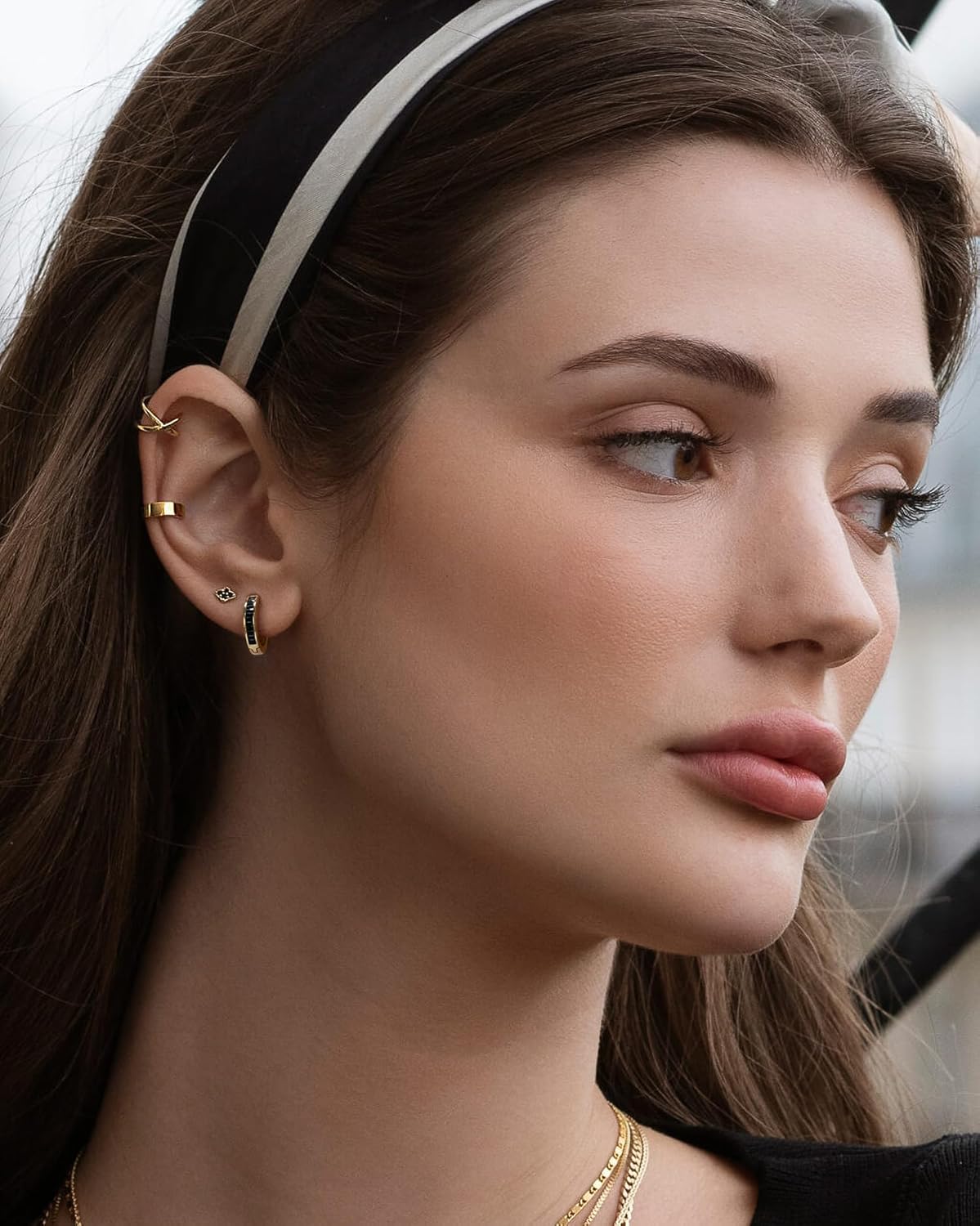 14K Gold Huggie Earrings for Women Silver Huggie Hoop Earrings Cubic Zirconia Huggie Earrings Stud Earrings Lightweight Dainty Hypoallergenic Earrings Jewelry Gifts - Image 2