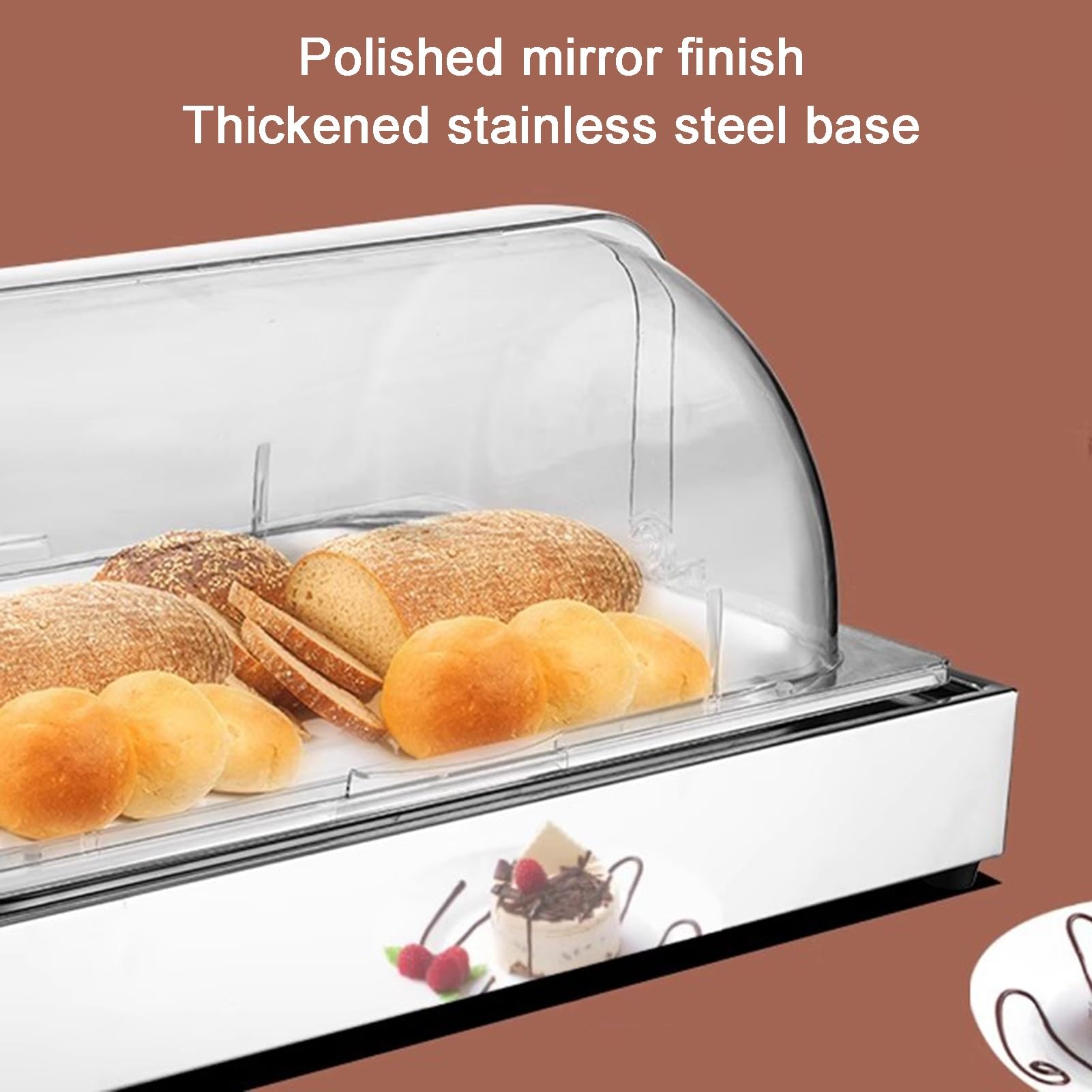 Bandeja transparente enrollable para servir alimentos de hielo, contenedor de buffet de mariscos, plato de exhibición de fiesta para frutas y aperitivos (negro 2 cm/1 rejilla), perfecto para catering