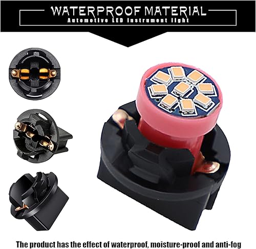 Miniatura 6 de QODOLSI 10 luces LED T10 para instrumento para automóvil, 2016 9SMD W5W 6000-6500K IP65 impermeable no polar, accesorios de iluminación de repuesto