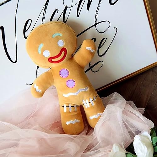 Miniatura 4 de Walbest Juguetes de peluche de Navidad de hombre de jengibre para niñas, almohada de felpa de Navidad de galleta, almohadas suaves para sofá,