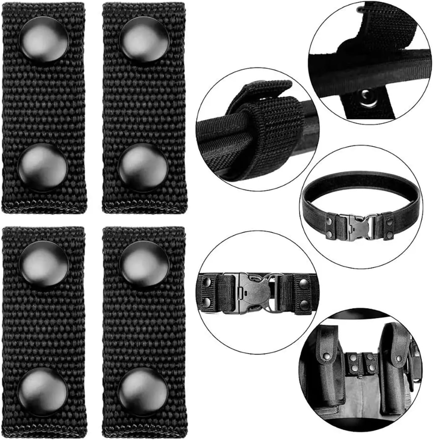 12pcs Tactical Heavy Duty Belts Keeper Double Snaps Fixed Equipment Accessories Nylon Clip(Green)