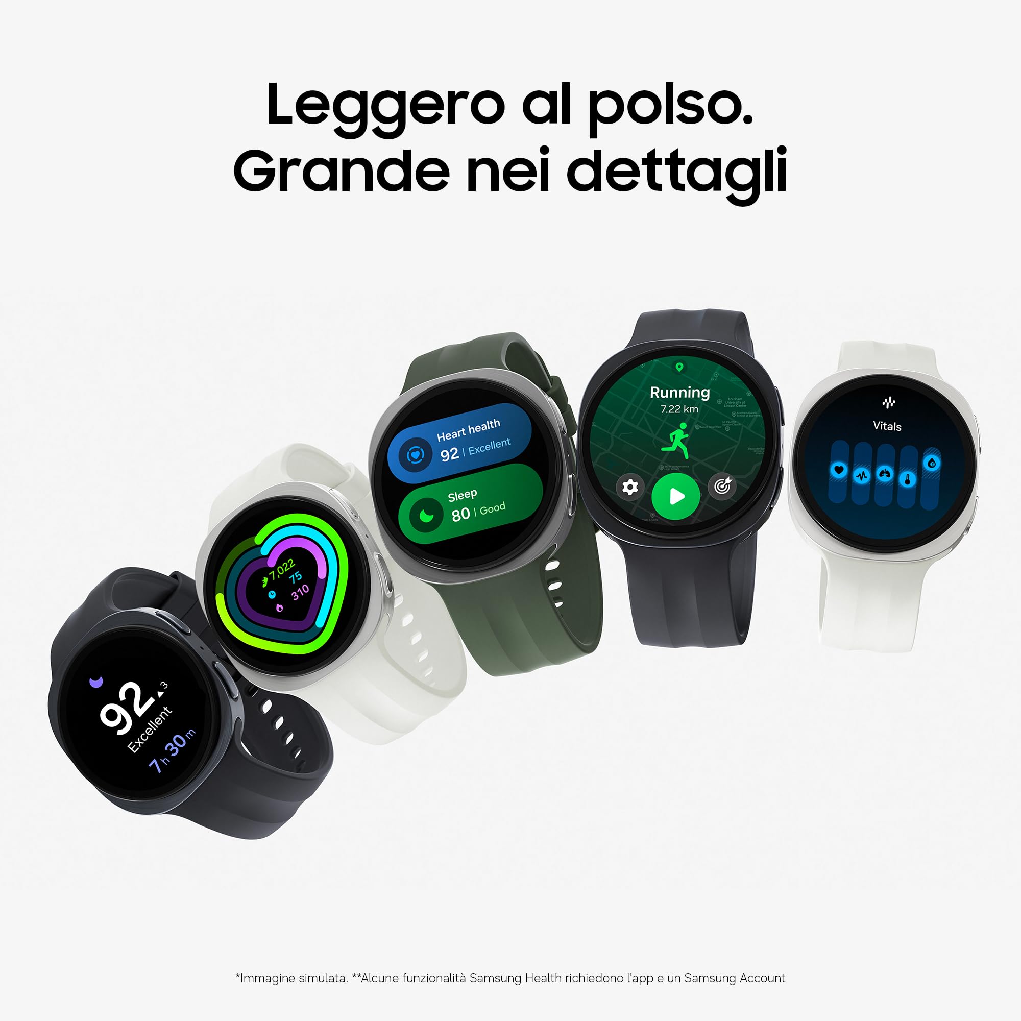 Samsung Galaxy Watch9, 44mm, Silver, LTE [Versione Italiana] | Design Sottile Anti-Urto, Guida al Sonno, Coaching Salute, Benessere Cardiaco, Batteria da 445 mAh, Snapdragon Wear Elite