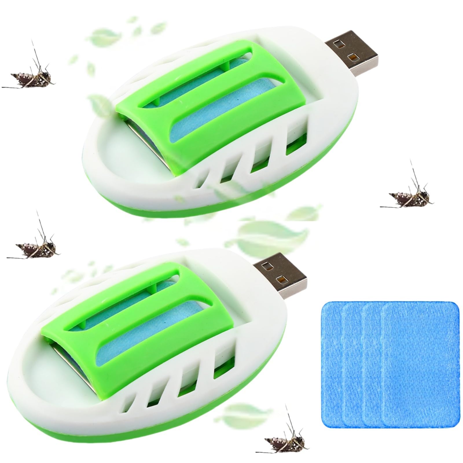 Repelente de mosquitos USB portátil eléctrico con 120 pastillas de recambio para verano