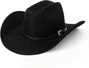 Western Cowboy Hat for Men & Women Wide Brim Fedora Hat
