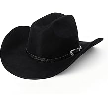 Western Cowboy Hat for Men & Women Wide Brim Fedora Hat